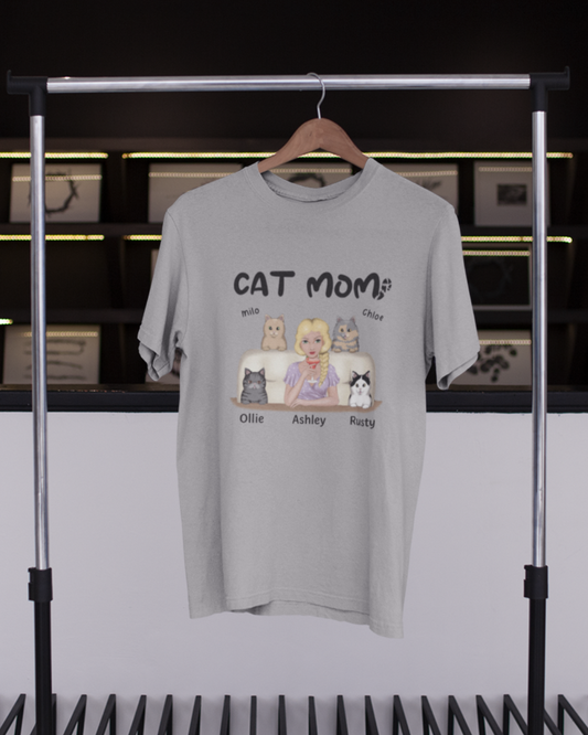 Cat Mom Personalized T-shirt