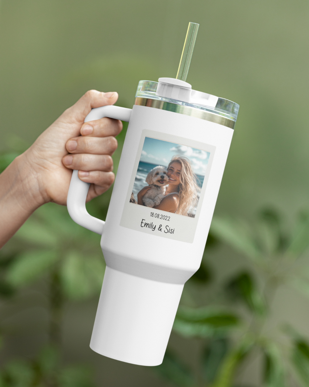 Custom Retro Polaroid Print Travel Mug