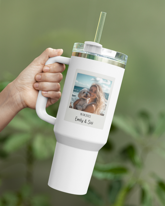 Custom Retro Polaroid Print Travel Mug