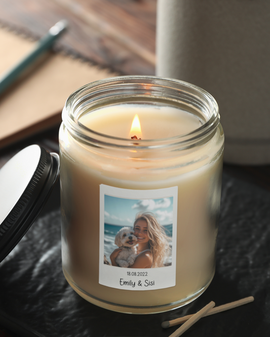 Custom Retro Polaroid Print Scented Candle