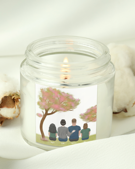 Personalized Family Illustration Scented Candle