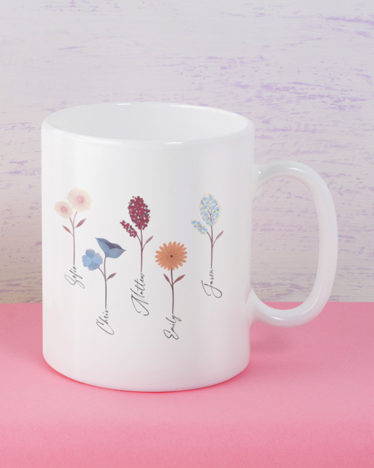 A Garden Full of Love – Personalized Flower Art  Mug