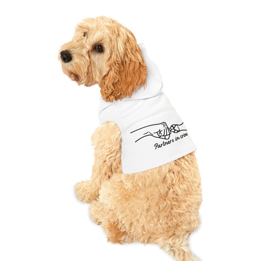 Partners in Crime Pet Hoodie White