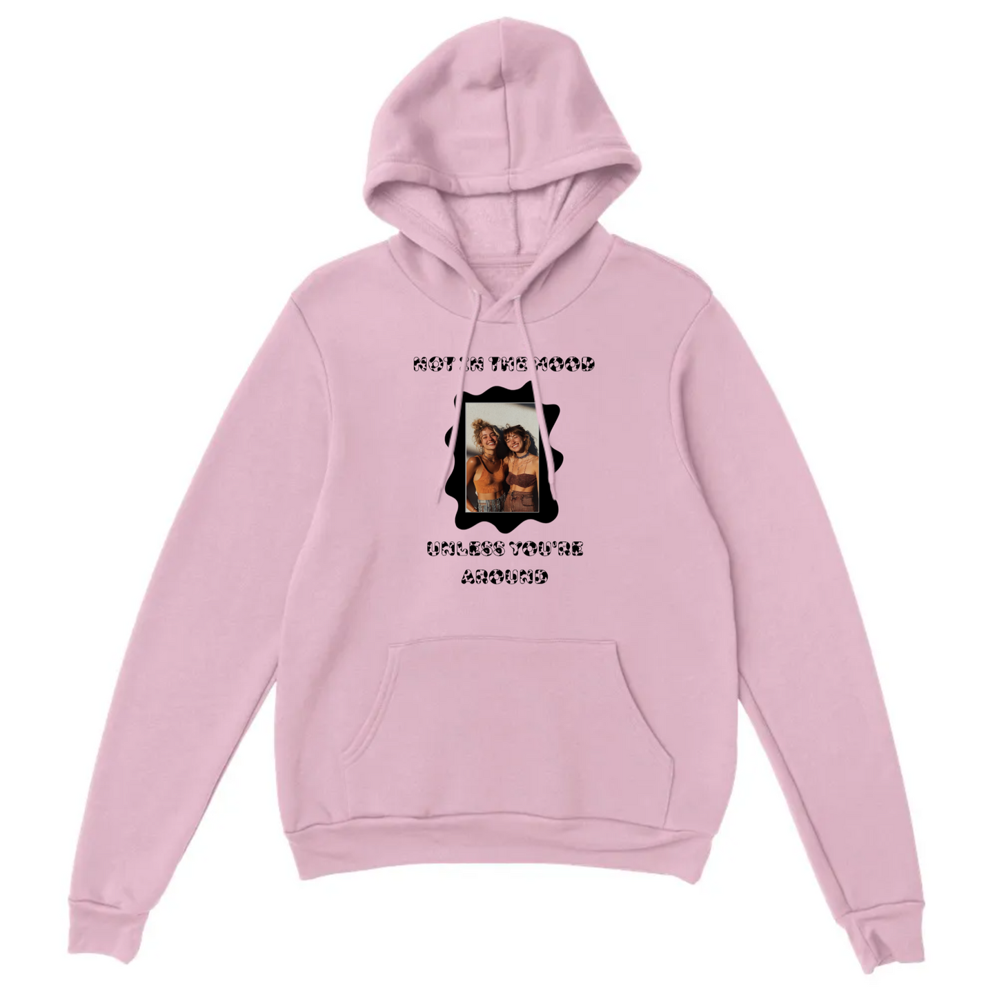 “Not in the Moo-d” Cow Print Design Hoodie