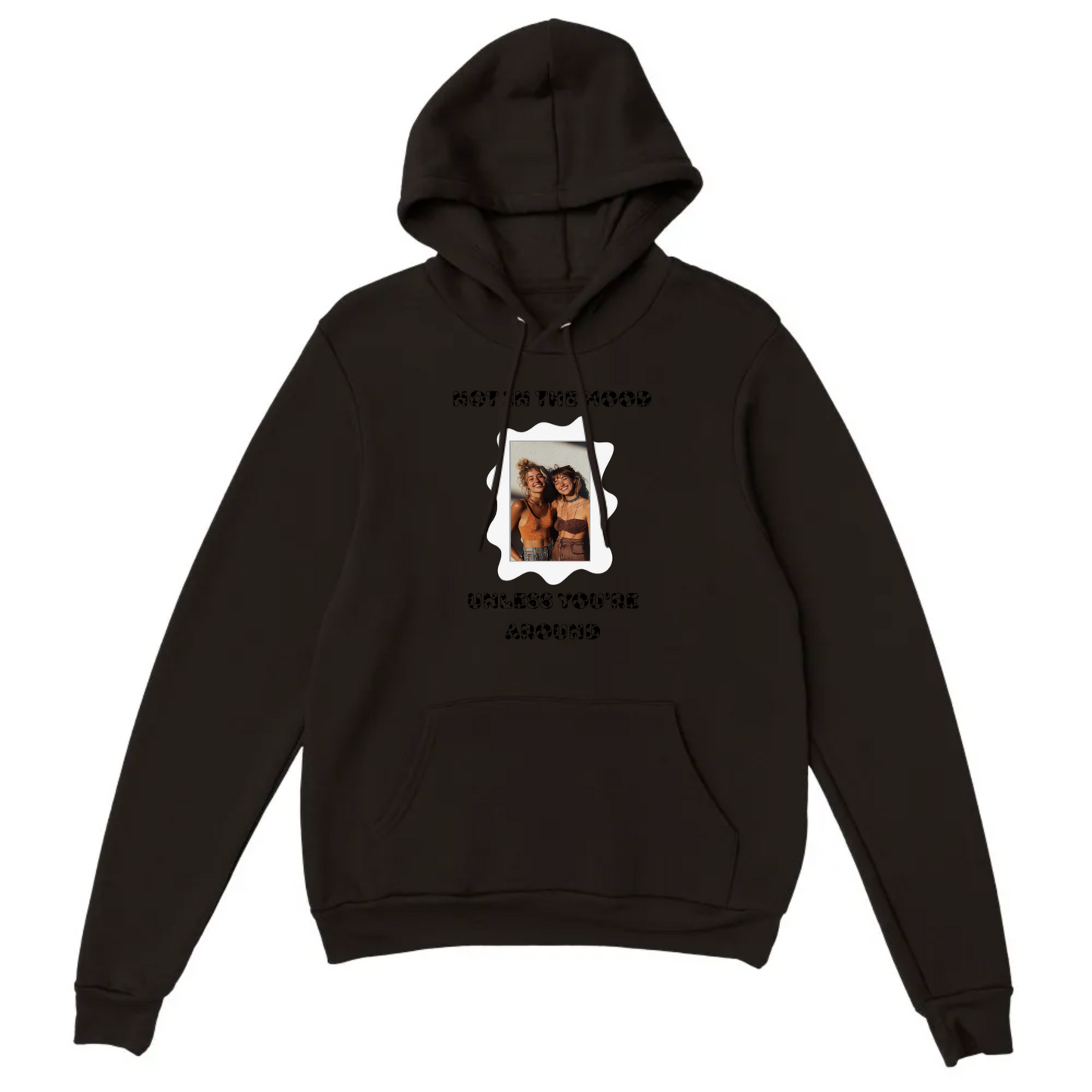 “Not in the Moo-d” Cow Print Design Hoodie