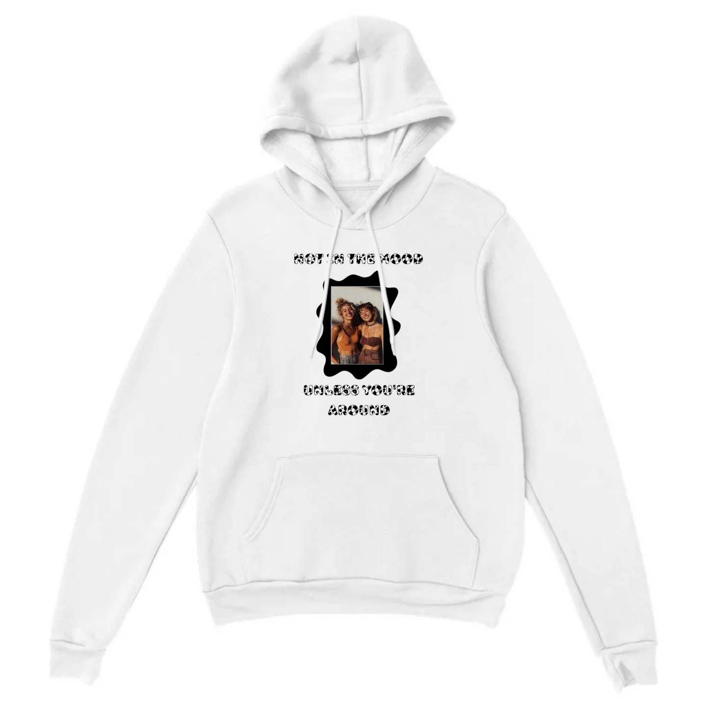 “Not in the Moo-d” Cow Print Design Hoodie