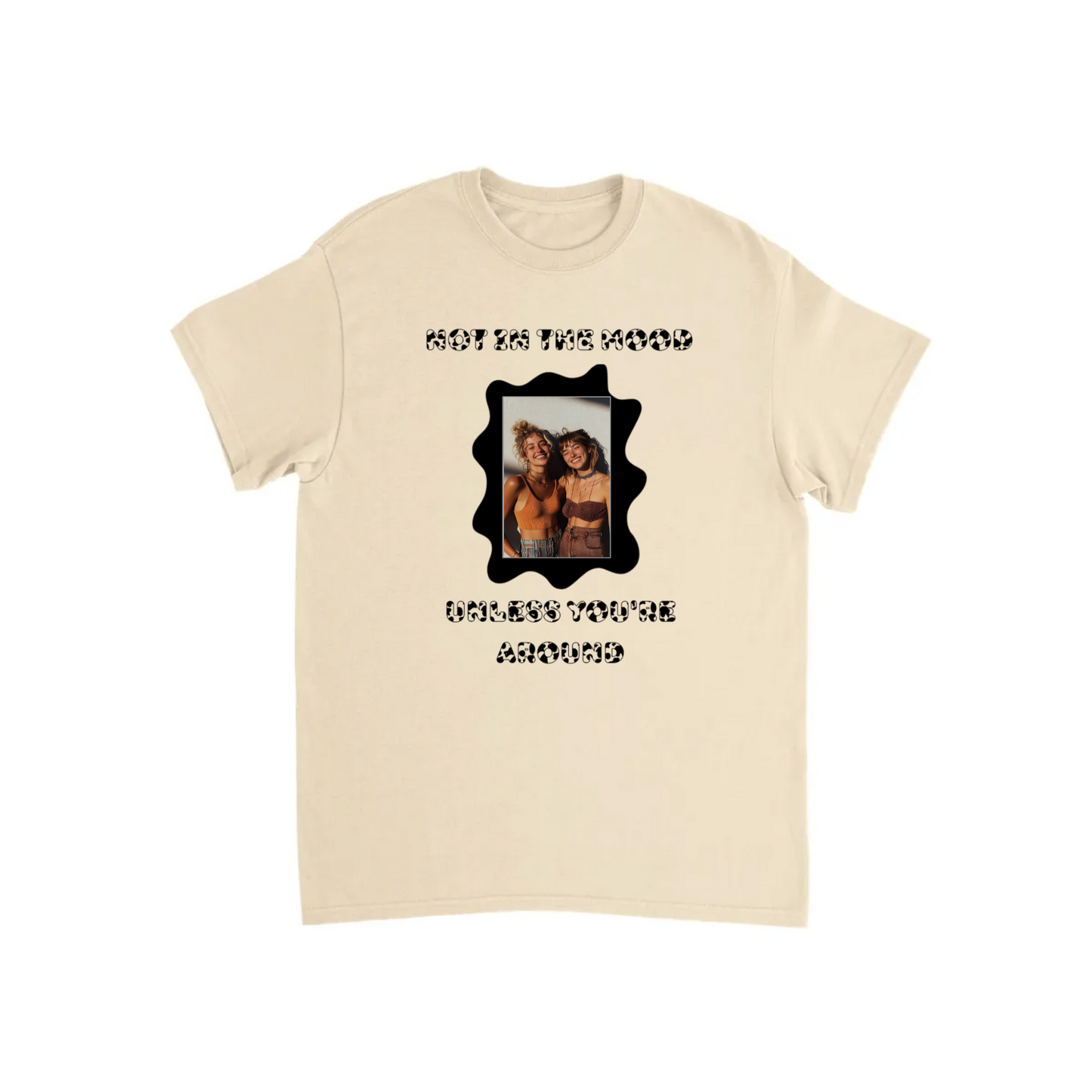 “Not in the Moo-d” Cow Print Design T-shirt