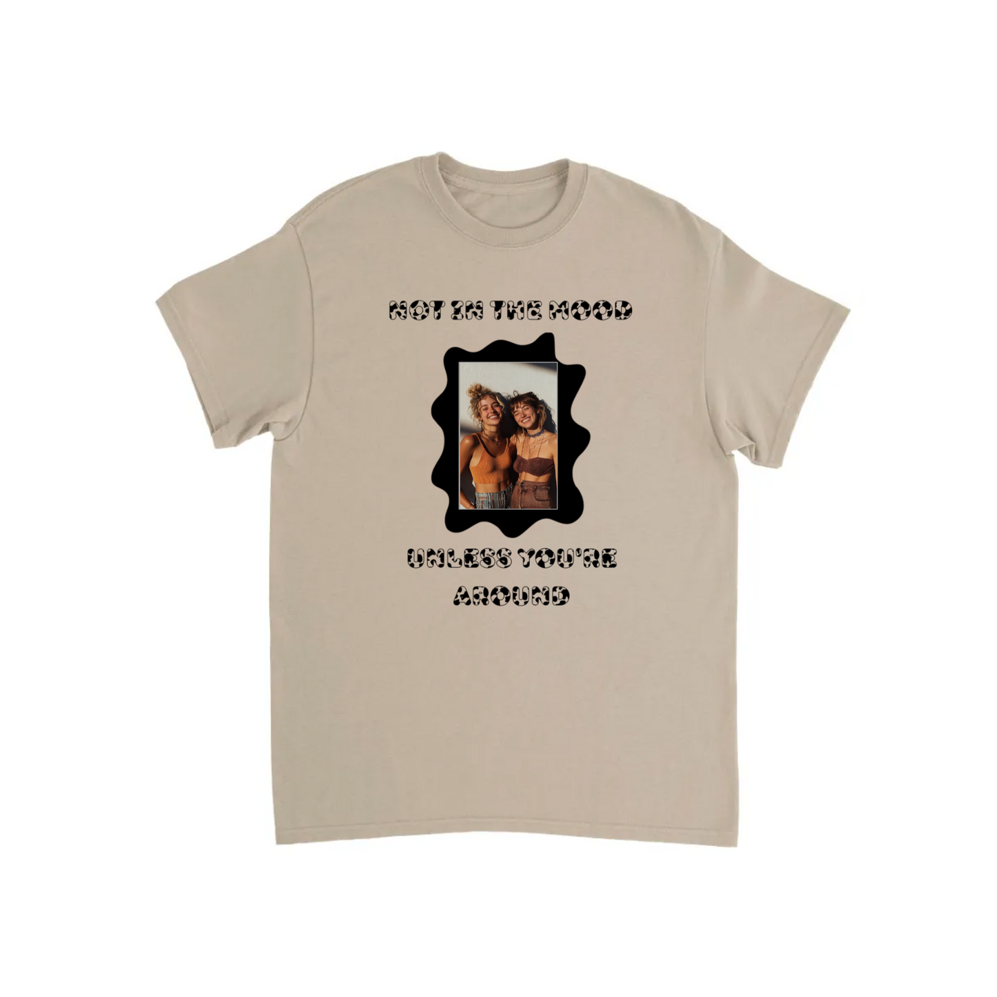 “Not in the Moo-d” Cow Print Design T-shirt