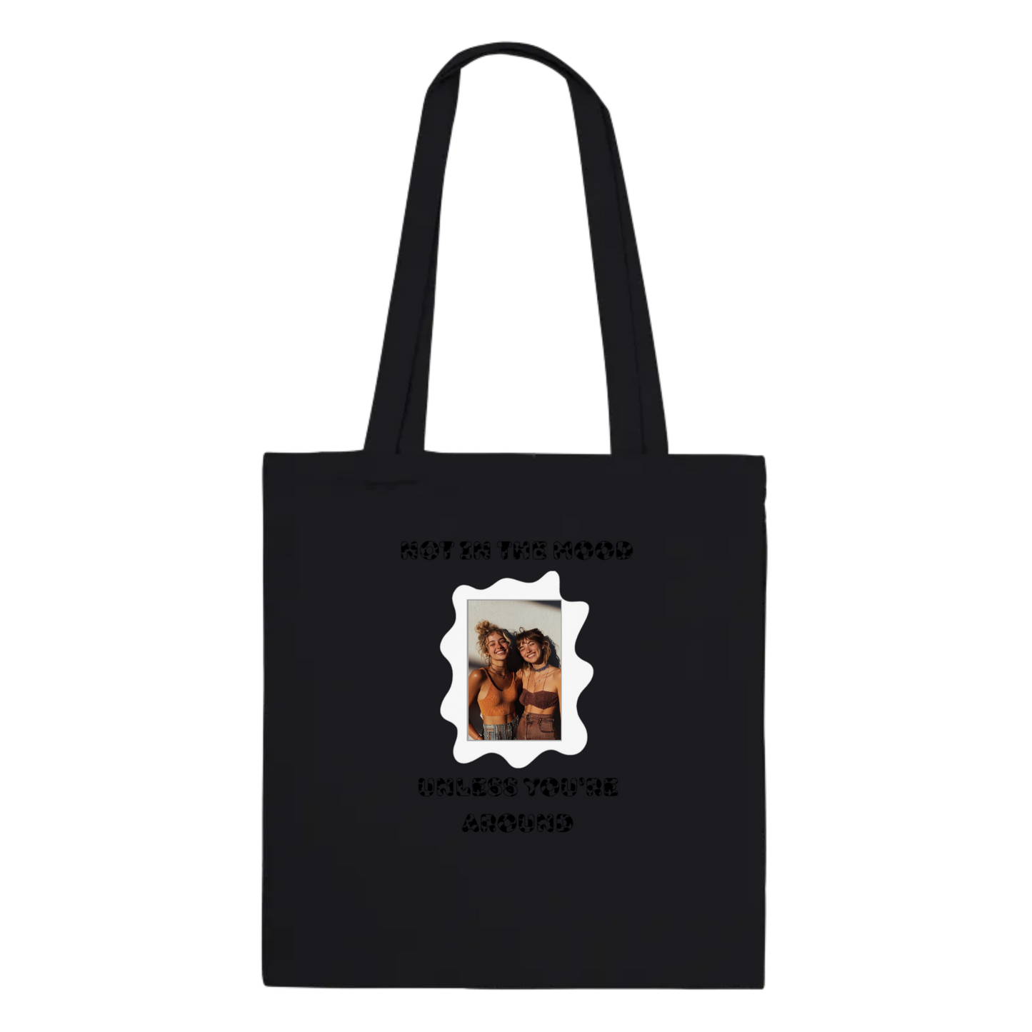 “Not in the Moo-d” Cow Print Design Tote Bag