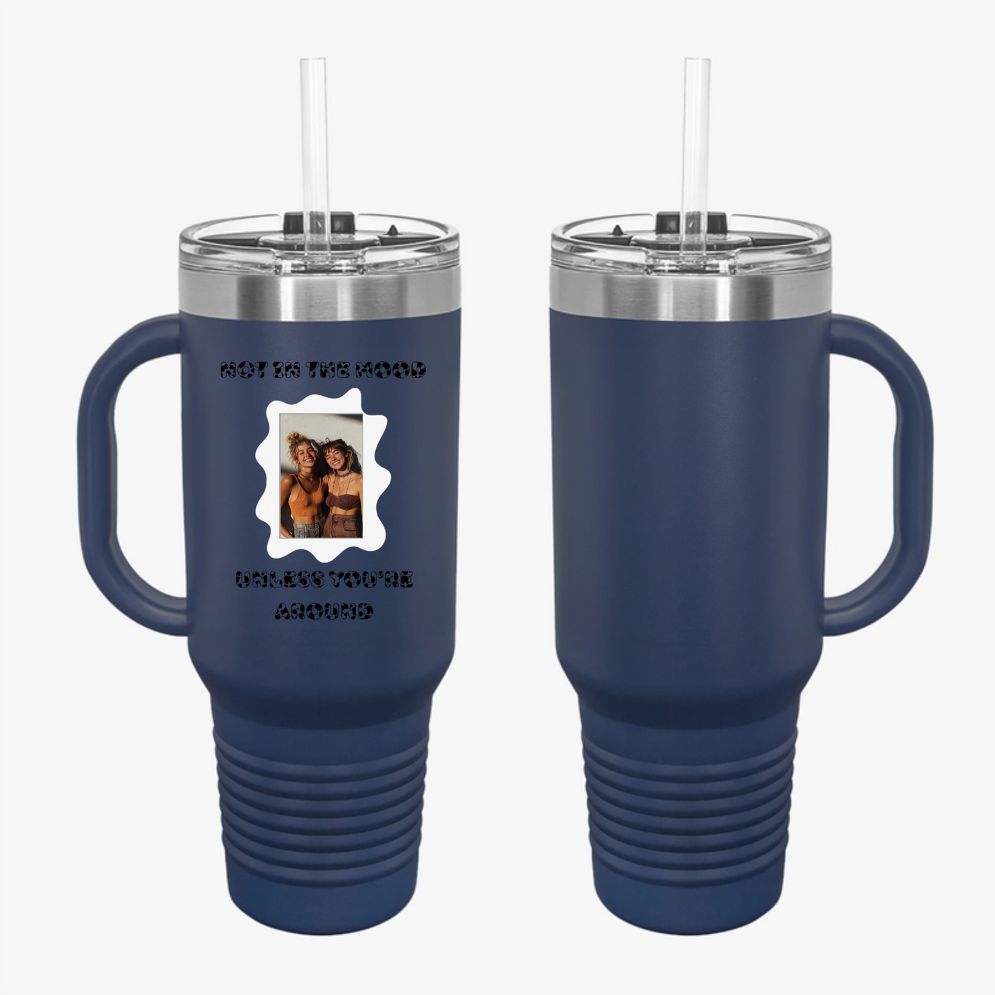 “Not in the Moo-d” Cow Print Design Travel Mug