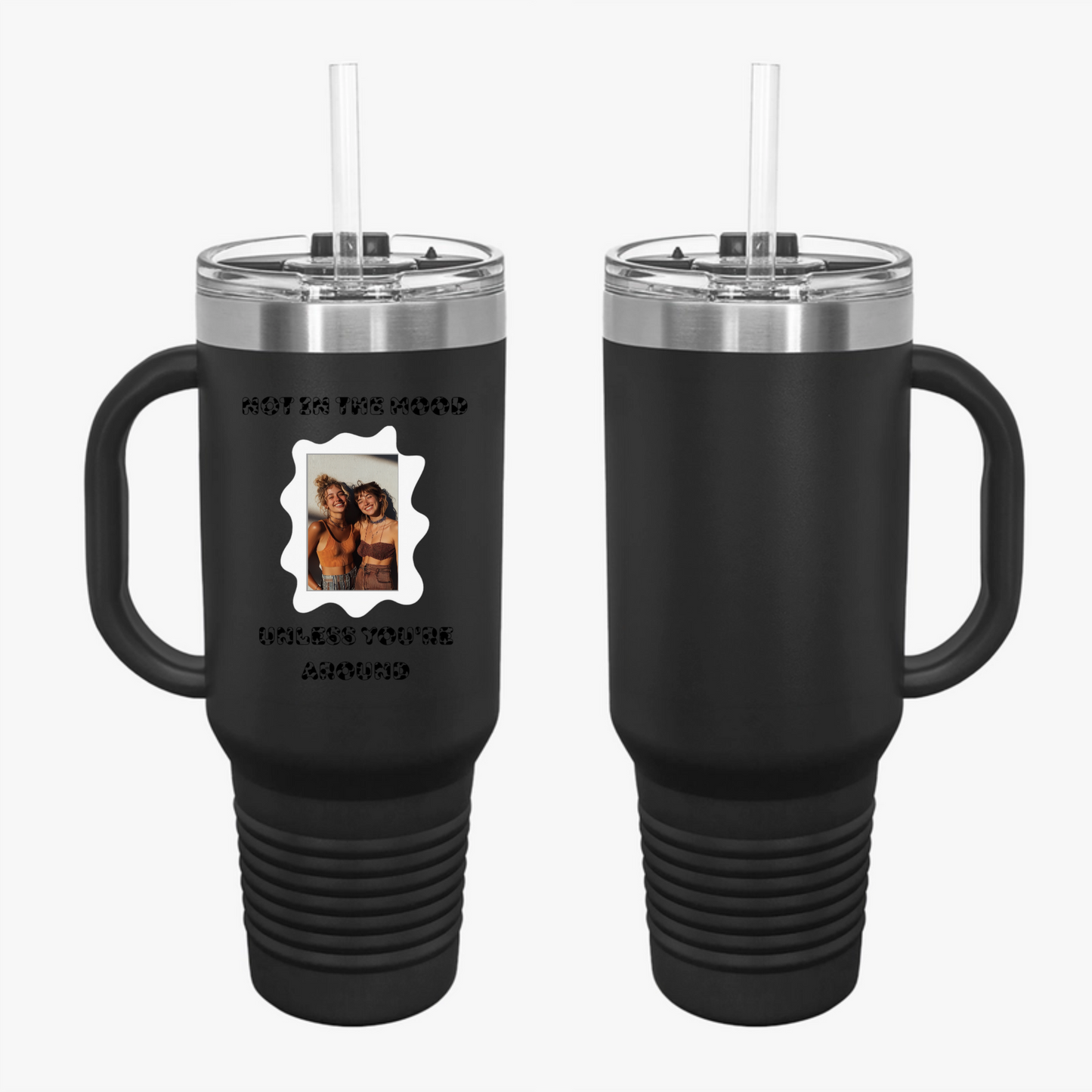 “Not in the Moo-d” Cow Print Design Travel Mug