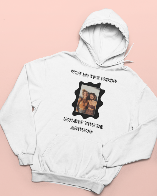 “Not in the Moo-d” Cow Print Design Hoodie