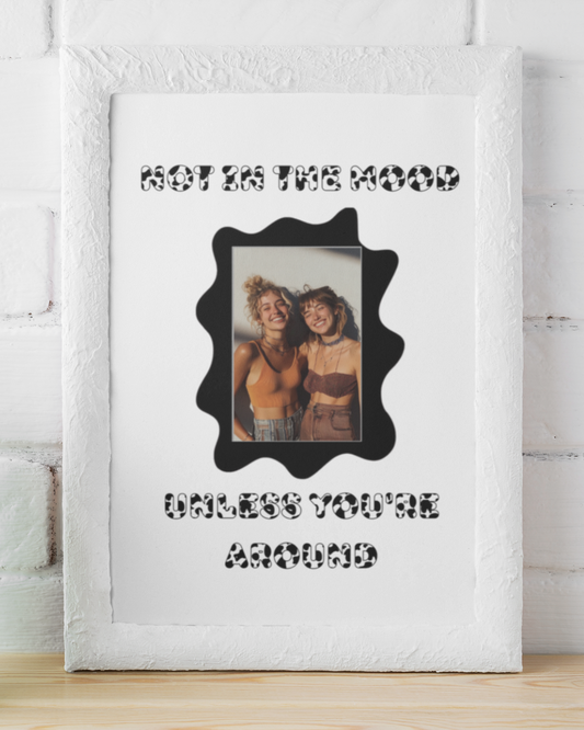 “Not in the Moo-d” Cow Print Design Semi-Glossy Paper Poster