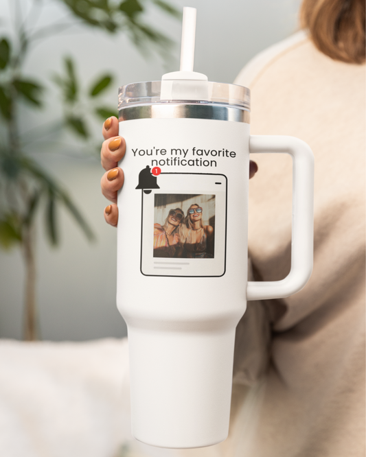 You’re My Favorite Notification” – Personalized Print Travel Mug