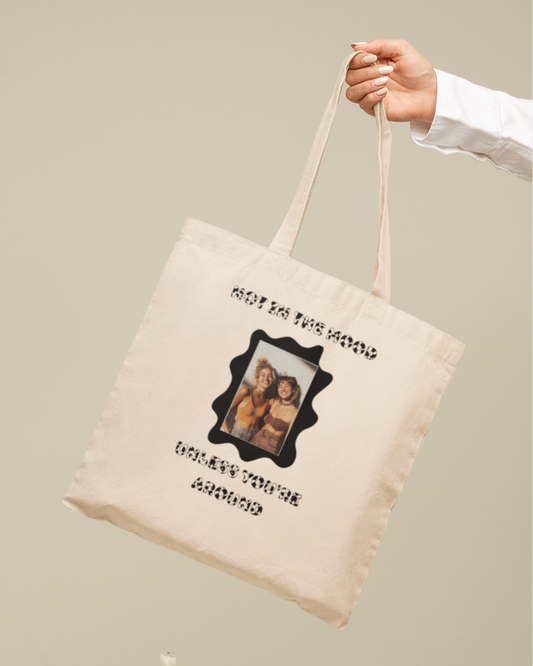 “Not in the Moo-d” Cow Print Design Tote Bag