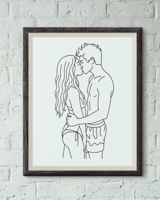 Custom Line Art Matte Paper Poster - Turn your photo into a line art