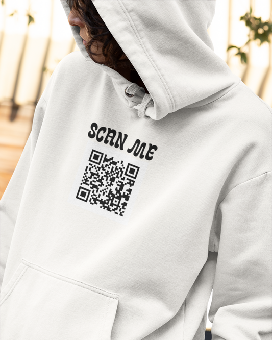 Custom QR Code – “Scan Me” Hoodie