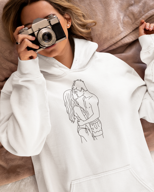 Custom Line Art Hoodie - Turn your photo into a line art