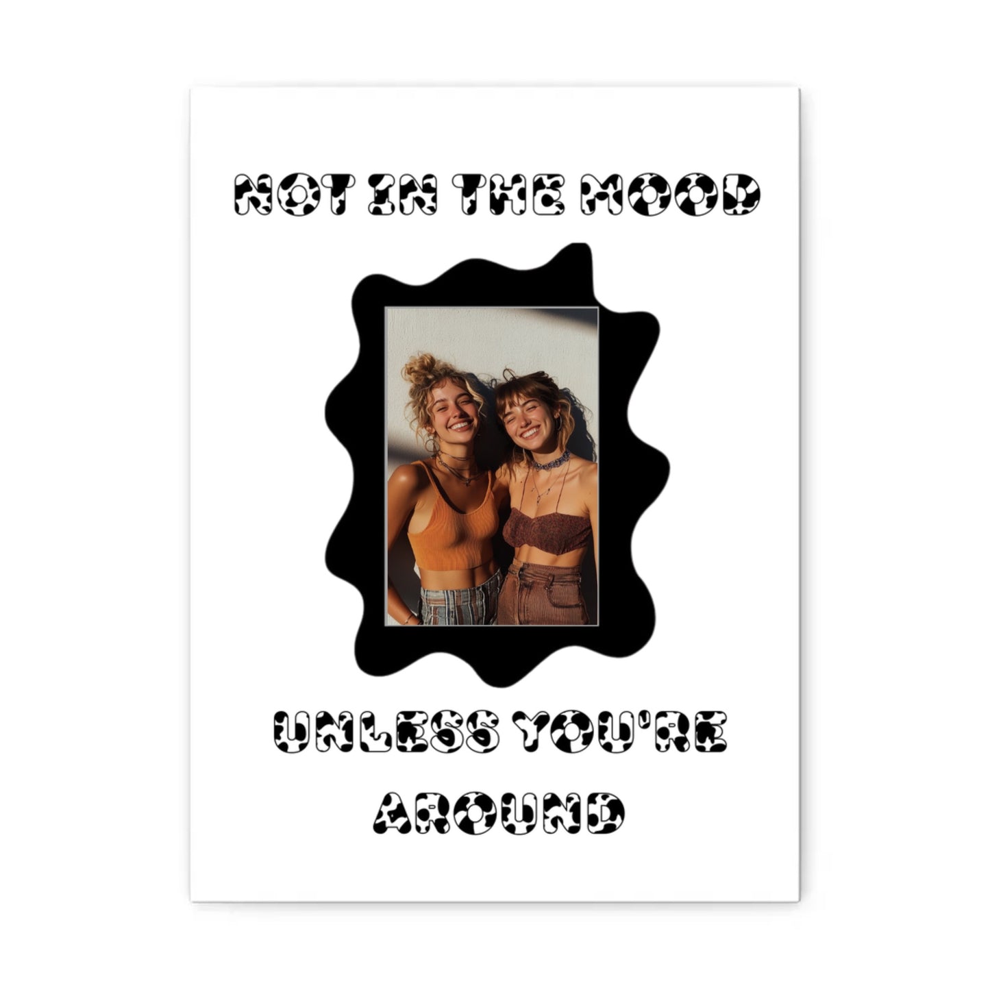 “Not in the Moo-d” Cow Print Design Matte Paper Poster
