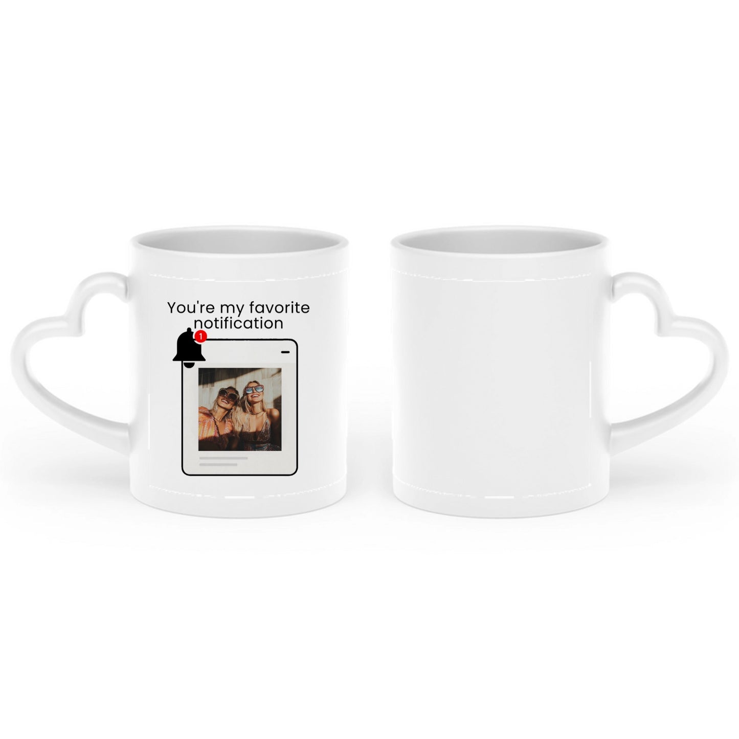 You’re My Favorite Notification” – Personalized Print Heart-Shaped Mug